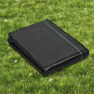 Weed Barrier Landscape Fabric, 4*50FT Heavy Duty Garden Weed Fabric, Woven PP Weed Control Fabric, Driveway Fabric, Geotextile Fabric for Landscaping, Ground Cover, Weed Blocker Weed Mat, Black