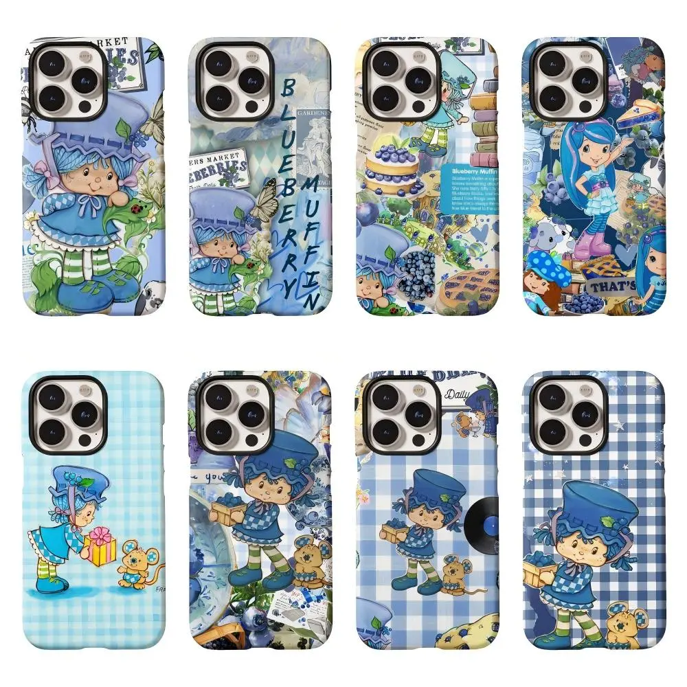 Blueberry Muffin Shells Hot Cartoon Strawberry S-Shortcake Kawaii Phone Cases For iPhone 17 16 15 14 13 12 11 Promax Pro Max Plus Air Shockproof Protective Cover Best Gifts of Kids Christmas Halloween Birthday Valentine