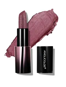 Anglicolor Metallic Plum Lipstick For Subtle 3D Shimmer Effect,Glitter Lipstick,Light,Soft Cream Formula for Moisturized Lips,Non-Sticky (01 GOLD-FLECKED RUBY)