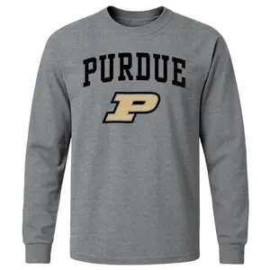 Purdue University Heritage Long Sleeve T-Shirt (Charcoal Grey)