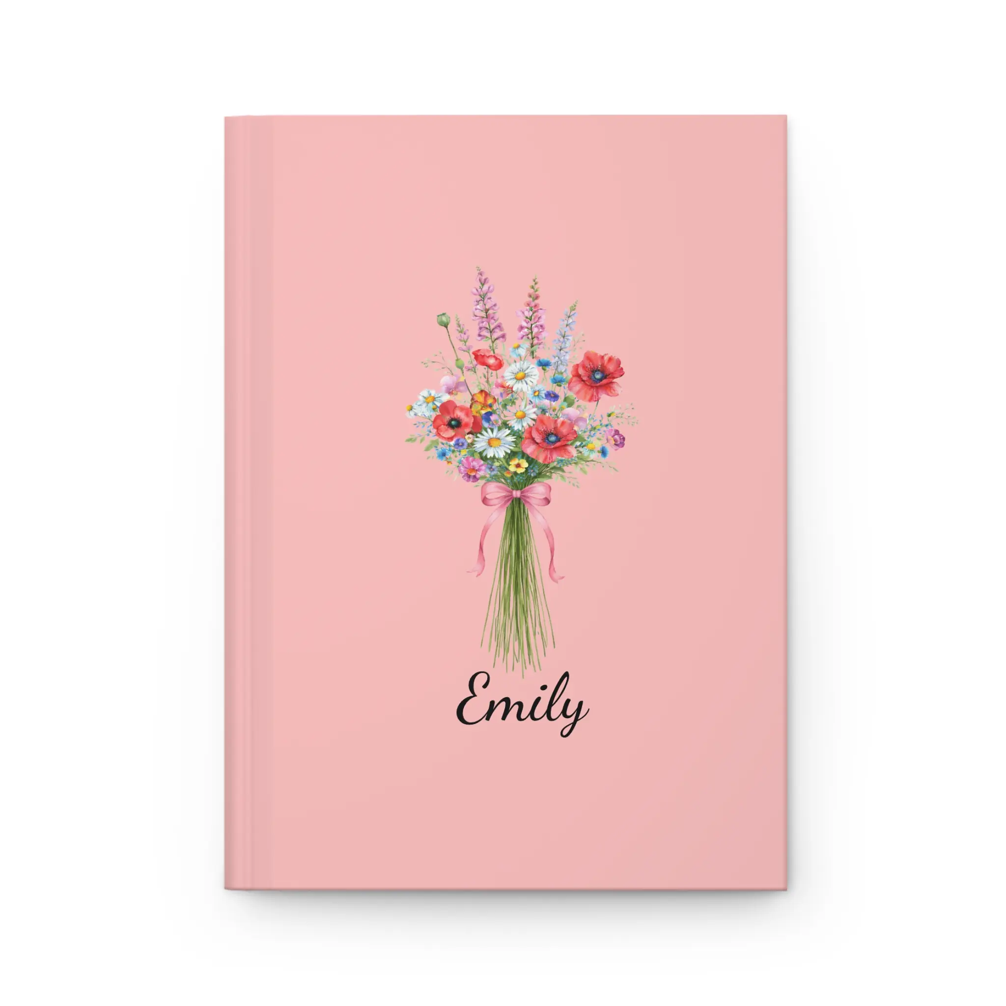 Floral Bouquet Journal Hardcover, Personalized Name Script