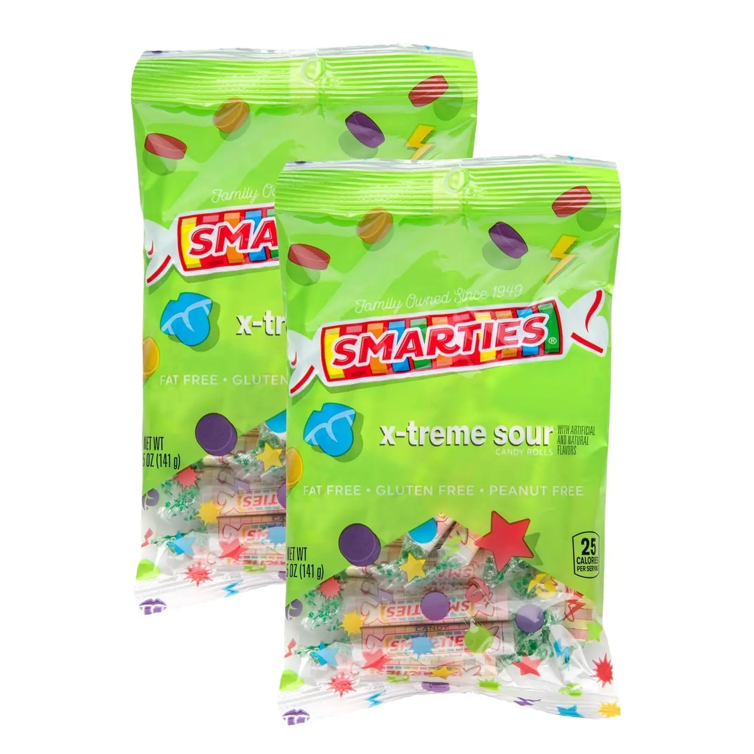 X-treme Sour Candies, Gluten-Free, Peanut-Free, Dairy-Free Extra, Perfect for Parties, Candy Mixes & Halloween, Made by US Company Since 1949, 5 oz Bag, 2-Pack