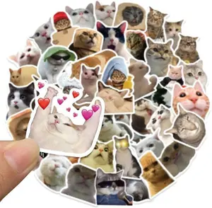 Cat Stickers - Funny Cat Meme Stickers for Kids & Adults, Waterproof Vinyl Stickers for Laptop, Phone, Guitar, Luggage