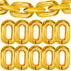 Large Chain Balloons Gold - 40 InchPack Of 12 | Gold Chain Balloons Garland90S Party Decorations | Gold Chain Link BalloonsHip Hop Party Decorations | Notorious One Birthday Decorations
