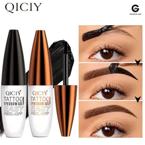 Long-Lasting Peel-Off Brow Tint - Waterproof Smudge-Proof Formula for Defined Natural Brows by QICIY Gel Makeup primer base Dark Brown Pigment