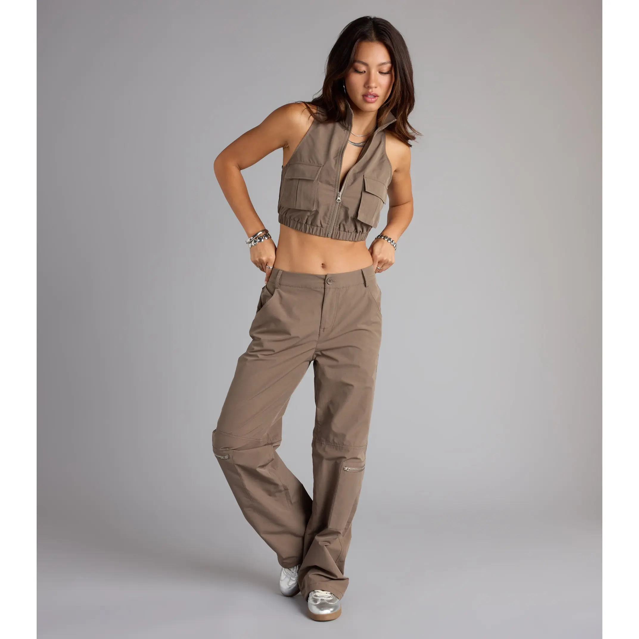 Zip It and Chill Mid-Rise Cargo Pants