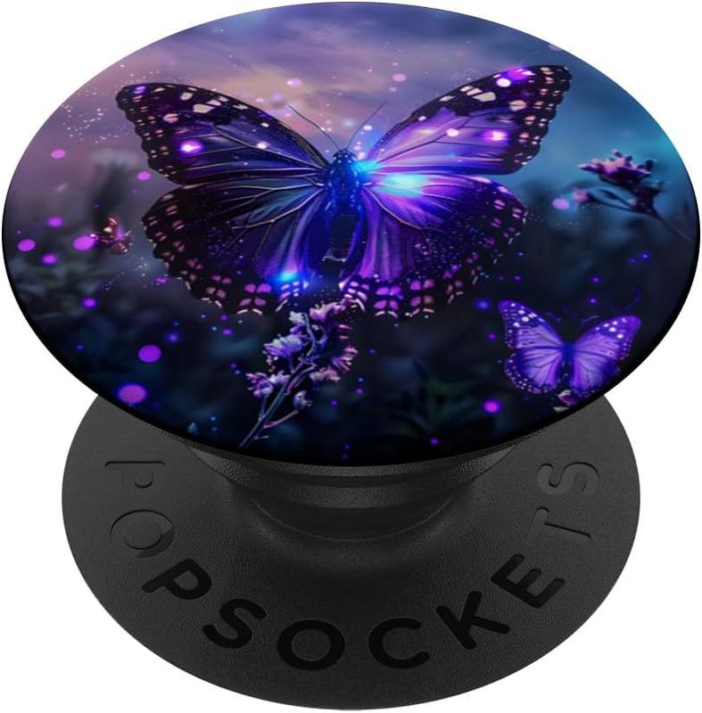Pop Sockets Purple Butterflies Adhesive PopGrip