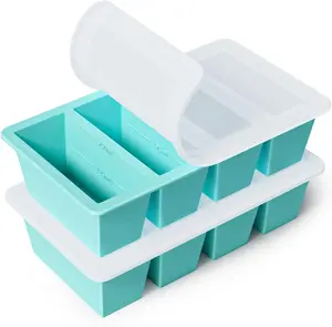 Silicone 1 Cup Meal Prep Freezer Molds With Lids, Freeze Food in Perfect Portions, Perfect for Soup, Leftovers, Bariatric Meal Prep and More, Kitchen Utensils