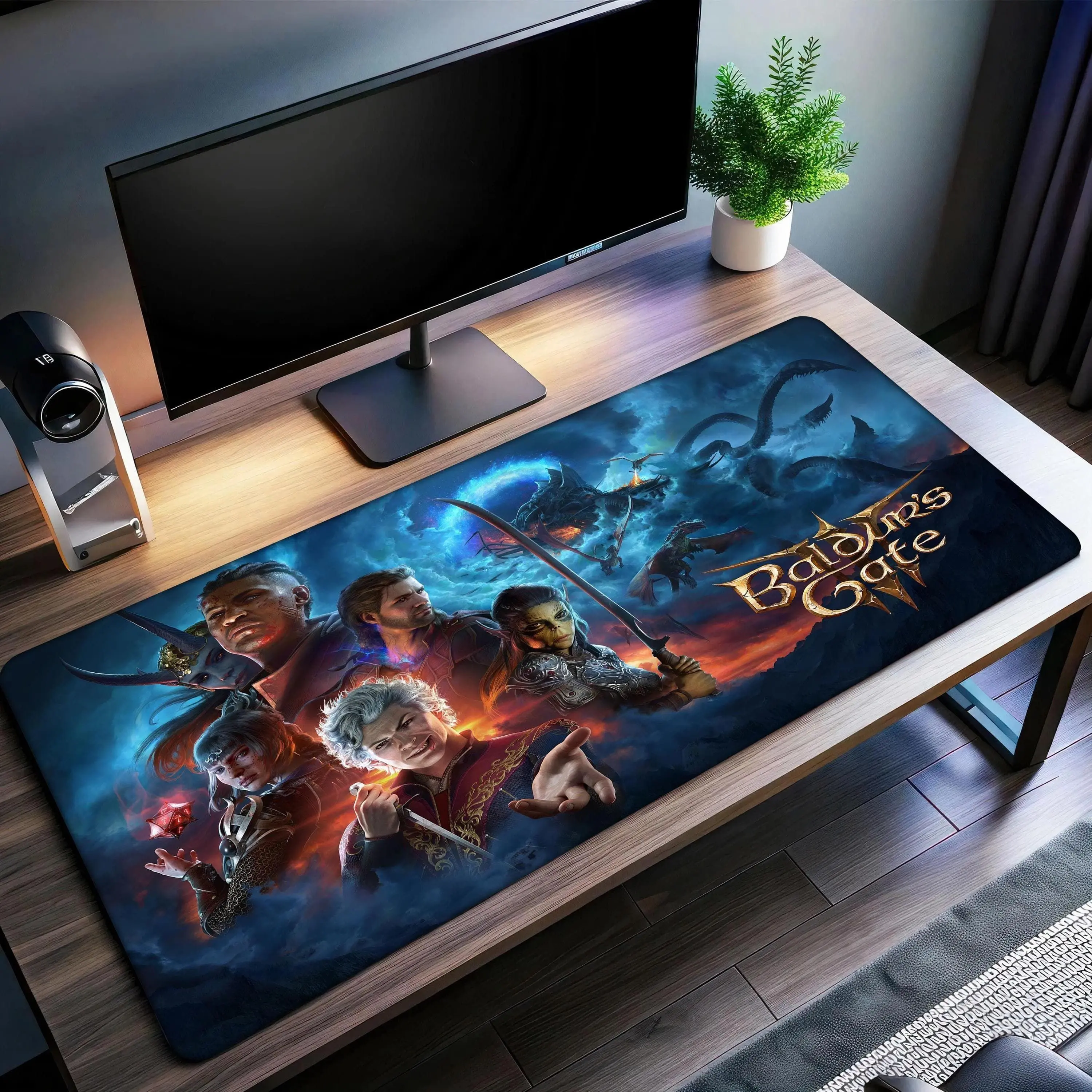 [Sale off up to 65%][Free Ship] Baldur's Gate Desk Mat | Forgotten Realms Mouse Pad | Premium Print Surface | Personalized Desk Mat | Gaming Desk Mat