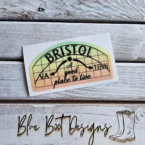 Bristol TN UV DTF Decals - UV Printed Decals, Waterproof, Versatile Application, Perfect for Crafting, Tumblers, Car Windows, and More