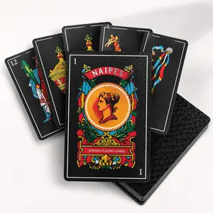 Waterproof Spanish Playing Cards Deck, Plastic Cartas Españolas Baraja Española for Brisca, Puerto Rican Mexican Family Card Games