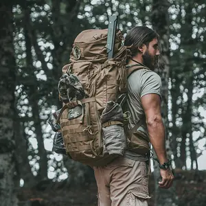 Mardingtop 75L Large Capacity Classic Tactical Military Casual Travel Intemal Frame Backpack with Rain Cover, Versatile Molle System Webbing Design for Hiking Outdoor adventure, Athletic Bag Durable Gear