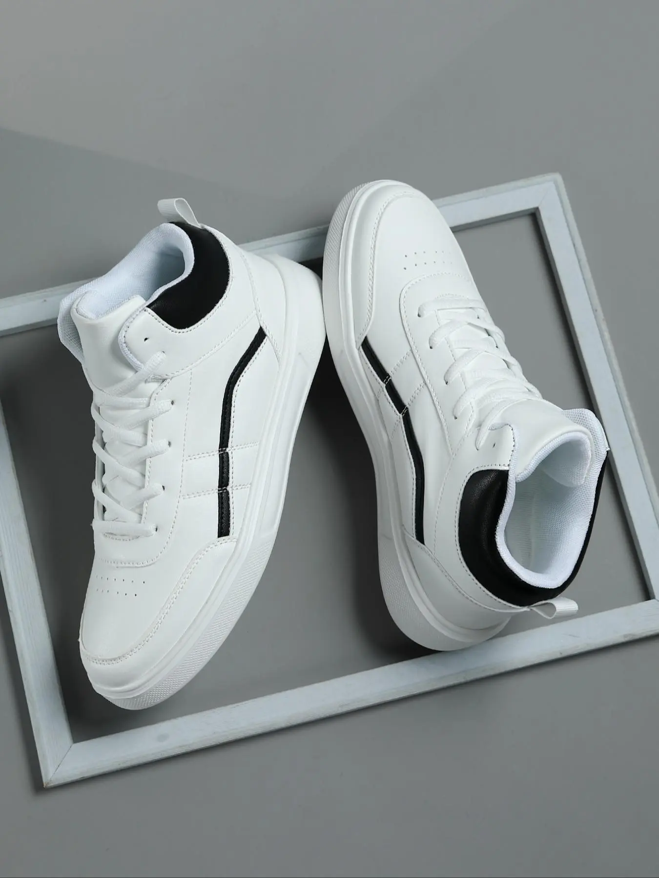 Men's Colorblock Lace Up High Top Sneakers, Colorblock Patchwork Sneakers, Casual Comfortable Breathable Sports Shoes, Male All-match Round Toe Shoes for Daily Wear, Casual Athletic Sneakers, Sneaker Footwear