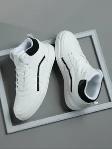 Men's Colorblock Lace Up High Top Sneakers, Colorblock Patchwork Sneakers, Casual Comfortable Breathable Sports Shoes, Male All-match Round Toe Shoes for Daily Wear, Casual Athletic Sneakers