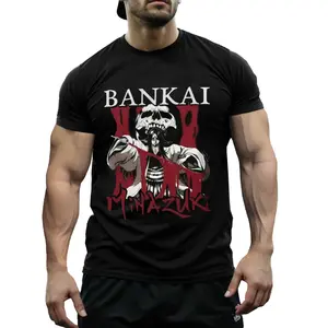 Bleach Unohana Retsu Bankai Minazuki Polyester T-Shirt - Viral Anime Graphic Tee, Breathable Quick-Dry Streetwear Crewneck, Bold Skull & Samurai Print, Durable Non-Cotton Fabric for Otaku Fans & Gym Wear