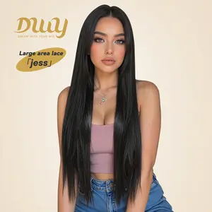 [CLEARANCE SALE] Jess - DWY 13×6 Lace Front Free Part Long-Length Straight Layer-cut Blonde Highlighted Glueless Synthetic Wig for Women 30 Inches Hairline Wig