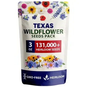 130,000+ Pure Wildflower Seeds - Premium Texas Flower Seeds 3 Oz - 22 Varieties for Birds & Butterflies - Wild Flowers Bulk Seeds