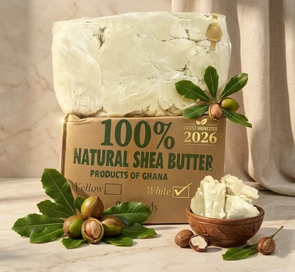 100% Pure Unrefined Raw African Solid Shea Butter Block from Ghana, Unscented Body Moisturizer that Hydrates Sensitive, Dry or Mature Skin
