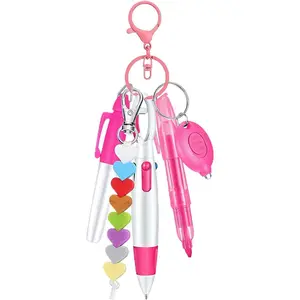 Mini Nurse Badge Accessories Set - 6 count Badge Reel Accessories with Retractable Ball Pen, Highlighter, Marker, LED , and  Clip for , Doctors, and Healthcare Workers()
