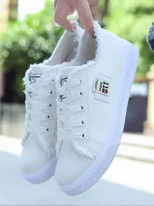 Women's Fashionable Lace Up Low Top Sneakers, Casual Comfortable Athletic Sports Shoes for Daily Wear, Female All-match Round Toe Shoes for Daily Wear