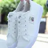 Women's Fashionable Lace Up Low Top Sneakers, Casual Comfortable Athletic Sports Shoes for Daily Wear, Female All-match Round Toe Shoes for Daily Wear, Casual Walking Sneakers, Trendy Walking Sneakers, Footwear Fashion Athletic