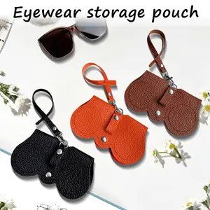 1 Count Soft Leather Sunglasses Bag, works with handbags to avoid losing glasses inside