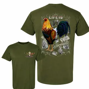 Mexican Rooster Money Shirt, Viva Mexico Gallo Graphic Tee, Black Front and Back Print T-Shirt, Colorful Rooster Dollar Graphic Shirt, Hispanic Heritage Gift for Men