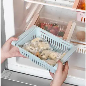 2pc Retractable Drawer Storage Basket Set - Space-Saving Organizer for Fridge & Kitchen - Convenient, Easy-to-Use, Durable - Home Organization Solution