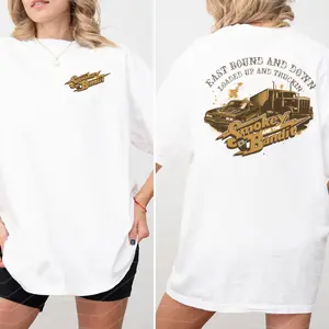 Smokey and the Bandit 2-Side T-Shirt, East Bound and Down Movie Graphic Tee, Vintage Car Trucker Fan Merch, Classic 70s Movie Fan Merch