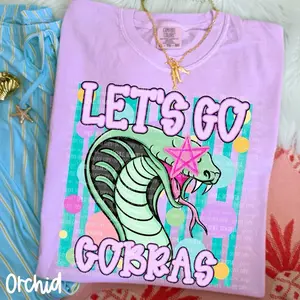 Comfort Colors 1717 Graphic Tee Cobras Mascot 100% Ring-Spun Cotton Unisex Relaxed Fit DTF Design Vintage Look Soft Durable Shirt Top Womenswear T-Shirt Streetwear Summer