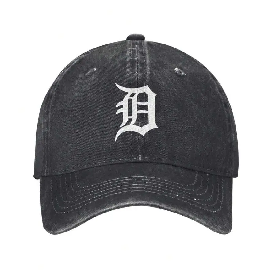 1pc Detroit Personalized Printed Baseball Cap UNISEX Casual Sun Hat Vintage Washed Baseball Cap Retro Distressed Dad Hat Soft Adjustable Printed Streetwear Unisex Cap For Men Women