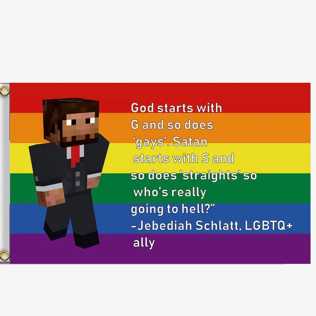 Jschlatt Jebediah Schlatt flag Gay LQBTQ + ally Pride flag banner tapestry