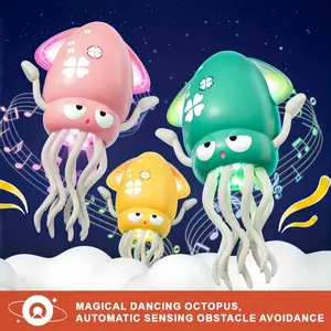 Magic Dancing Octopus Toy with Obstacle Sensors Smart Crawling Auto Dance LED Lights & Music for Toddlers Kids Cats Dogs Indoor Fun Gift Interactive Baby Sensory