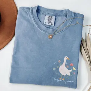 Comfort Colors Mama Goose,Silly Goose Shirt,Goose Lover Tee,Goose Bumps T-shirt,Goose Tee,Goose Floral Tee,Goose Pregnancy Announcement Tee Streetwear