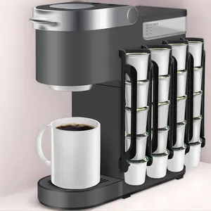 K Cup Holder for Keurig Coffee Pod Holder for Counter Small Space Wall Mount 2PC Expandable Capacity 5 Capsules Easy Install High Quality Plastic Save Space Convenient Expandable
