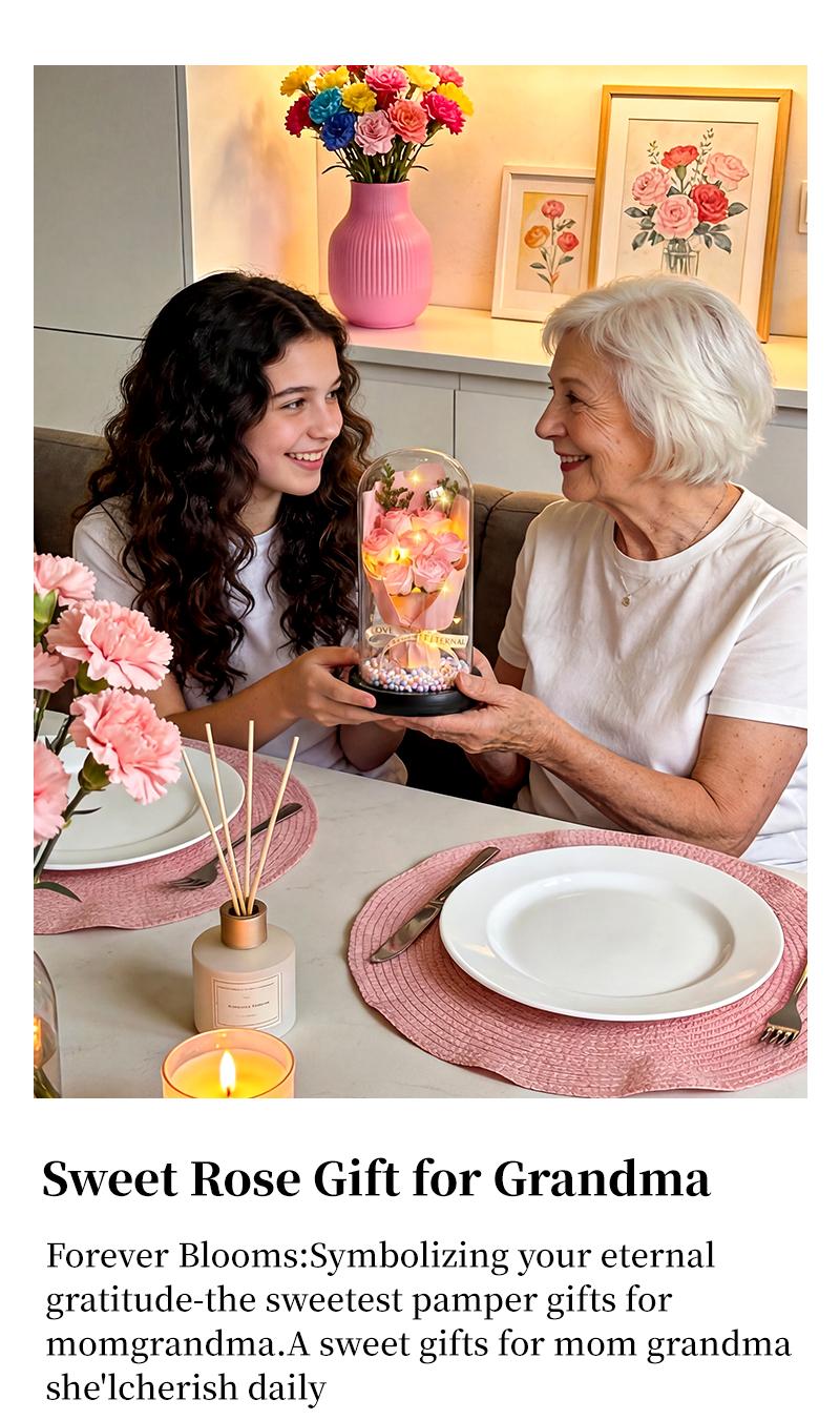 Birthday Rose gifts for Her,Women's history month Flowers gifts for Mom Women Girlfriend,Mother's day gifts for Women,Valentines gifts for wife,Colorful Light Up Rose in A Glass Dome,Anniversary Christmas roses gift for wife daughter
