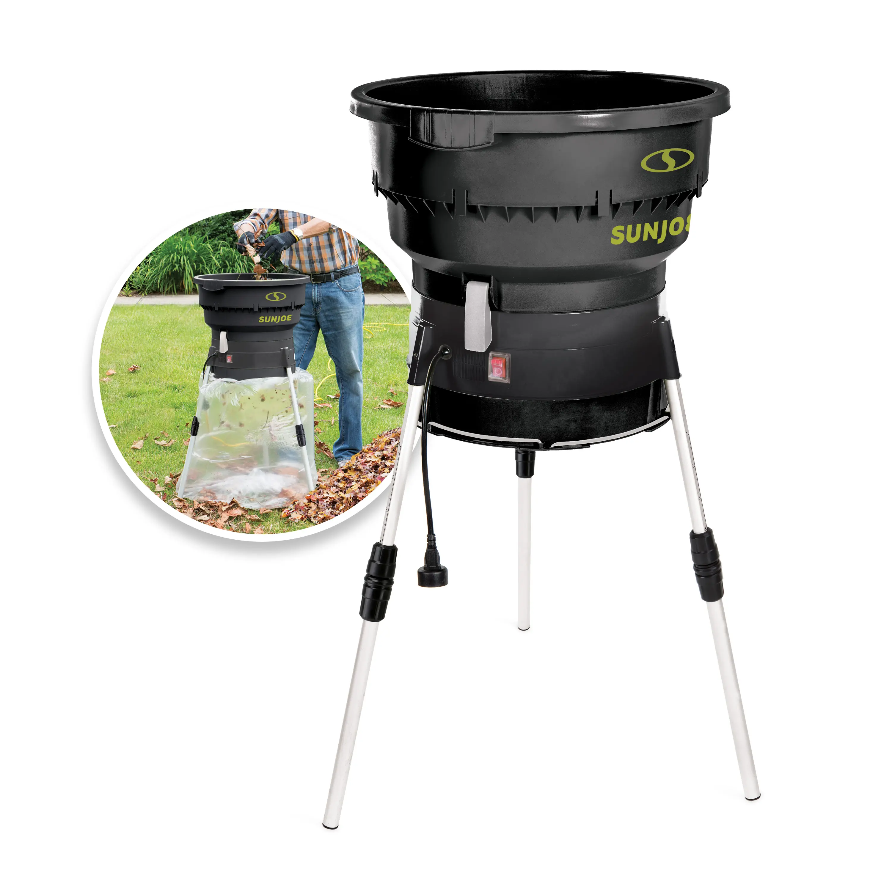 Sun Joe Electric Leaf Mulcher + Shredder | 16:1 Reduction | 13 Amp | 8,000 RPM | Mulches Up To 55 Gallons of Leaves Per Minute