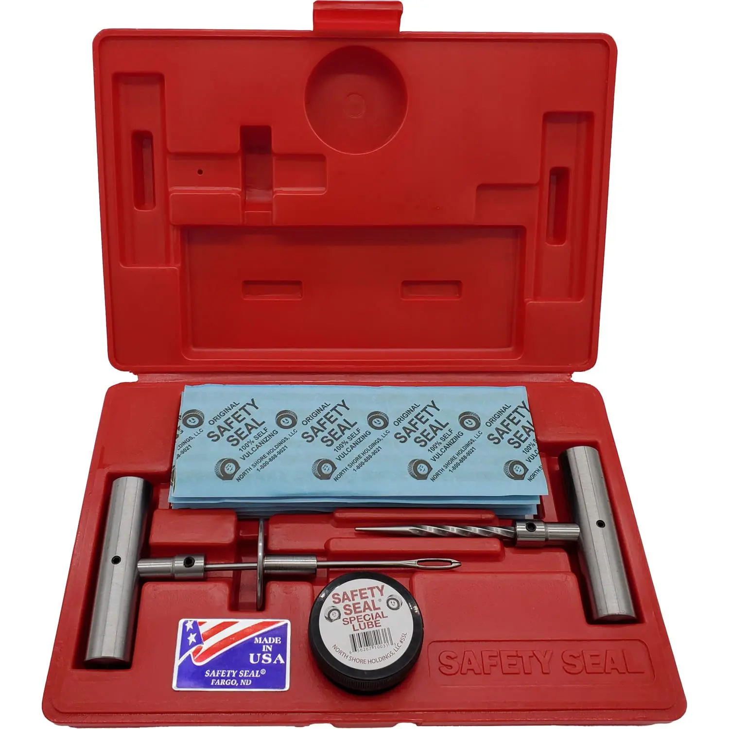 Safety Seal Truck Tire Repair Kit, 30 Patches, 8-Inch Metal Tools, Step-by-Step Instructions