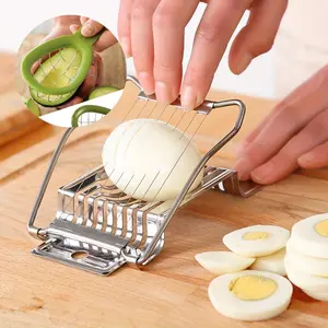 Egg Slicer & Avocado Slicer Set, Stainless Steel Egg Cutter & Plastic Avocado Pulp Separator, Essential Cooking Accessory