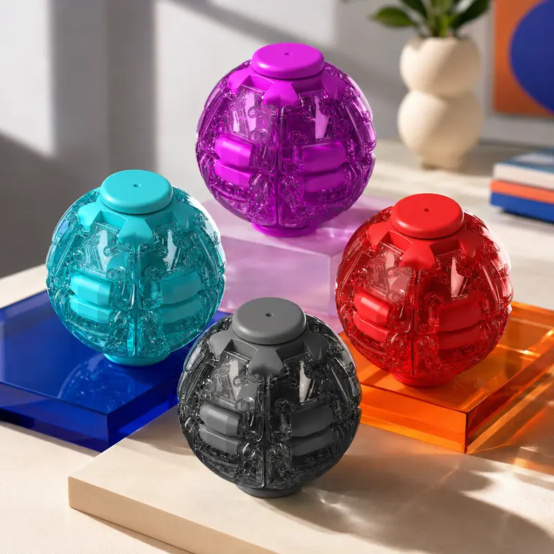Press-to-spin Transforming, Fidget Ball, 3D Printed Fidget Ball Toy, Smooth Spinning Fingertip Gyro Sensory Stress Relief toy, Viral Spinner toy