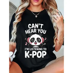100% Cotton Can't Hear You I'm Listening to K-Pop Shirt Men Women T-Shirt