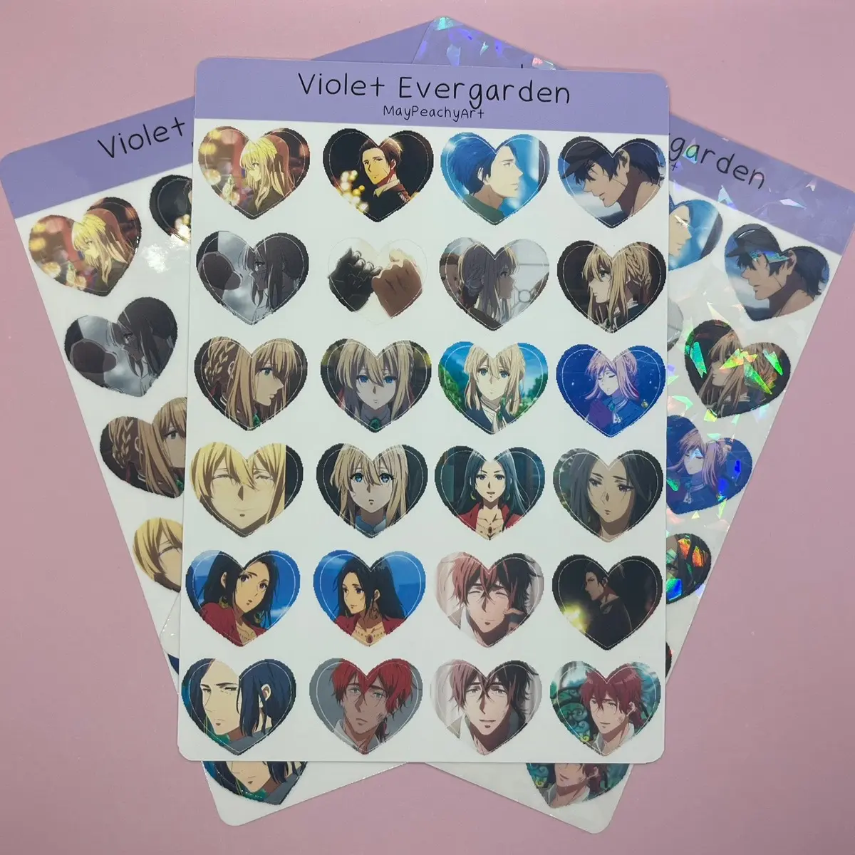 Evergarden Anime Heart Sticker Sheet