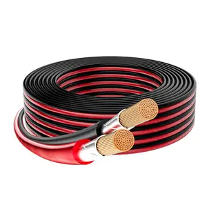 16/2 Gauge Speaker Wire 20FT, 16/2 AWG 2 Conductors OFC Pure Copper Electrical Red Black  for  Speakers Stereo,  Theater, Automotive Wire,  Foil Shield, Flexible Clear PVC