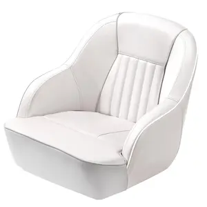 Garvee High-Back Pontoon Captain Bucket Seat,Thick Sponge Padding, Waterproof Marine Vinyl, Curved Armrests, Comfortable for Fishing, Sightseeing & Speedboats