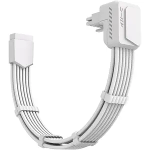 Shield PCIE 5.1 GPU Extension  with 90  12V-2x6 Angle Adapter,16pin (12+4) 12VHPWR PCIe 5.1 PSU  Extension for RTX 40/50 Series with Combs-Reverse Type-White