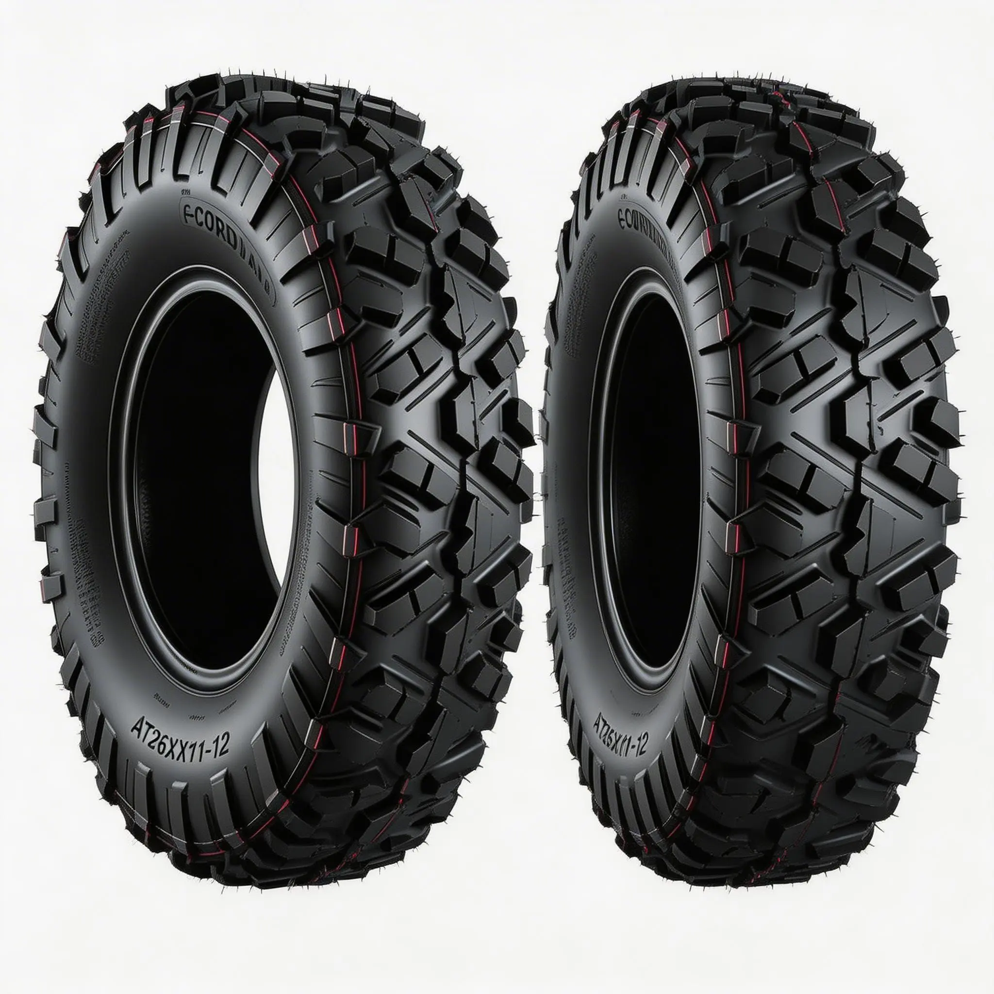 GAOMON 26x11-12 6PR Tubeless ATV Tires, 6-Ply Rubber 480 lbs 55J Deep Aggressive Lugs All-Terrain Tires for Quad Adventures & Trail Use
