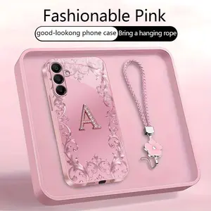 Suitable for [Galaxy A15] high-end women's phone case🥰，free four-leaf clover lanyard included—choose any one of the 26 letters. Drop-resistant and fingerprint-proof. YM99