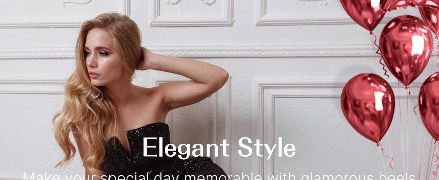 Women's Cienna High Heels Sexy Stiletto Pumps Closed Toe Mesh Sparkly Rhinestones Ankle Strap Dress Wedding Party Pumps Shoes