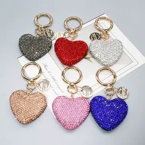 Heart-shaped keychain with diamonds, car key pendant, fashionable tag, openable heart keyring|Car Keys & Handbag Accessory Gift|Perfect Gift Idea