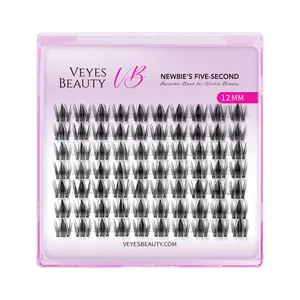 VEYESBEAUTY Manga Single Length Cluster Lash  Invisible Band Wispy Lightweight Softness Weightless Makeup Eyelash Extensions